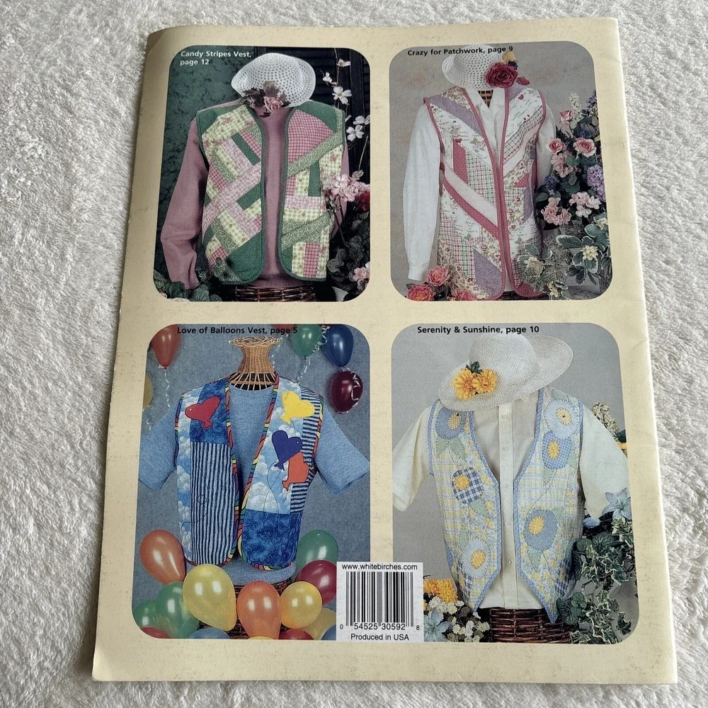 QUILTED VESTS PATTERNS FUN TO WEAR Quilting Sewing Wearable Art 8‎ Projects